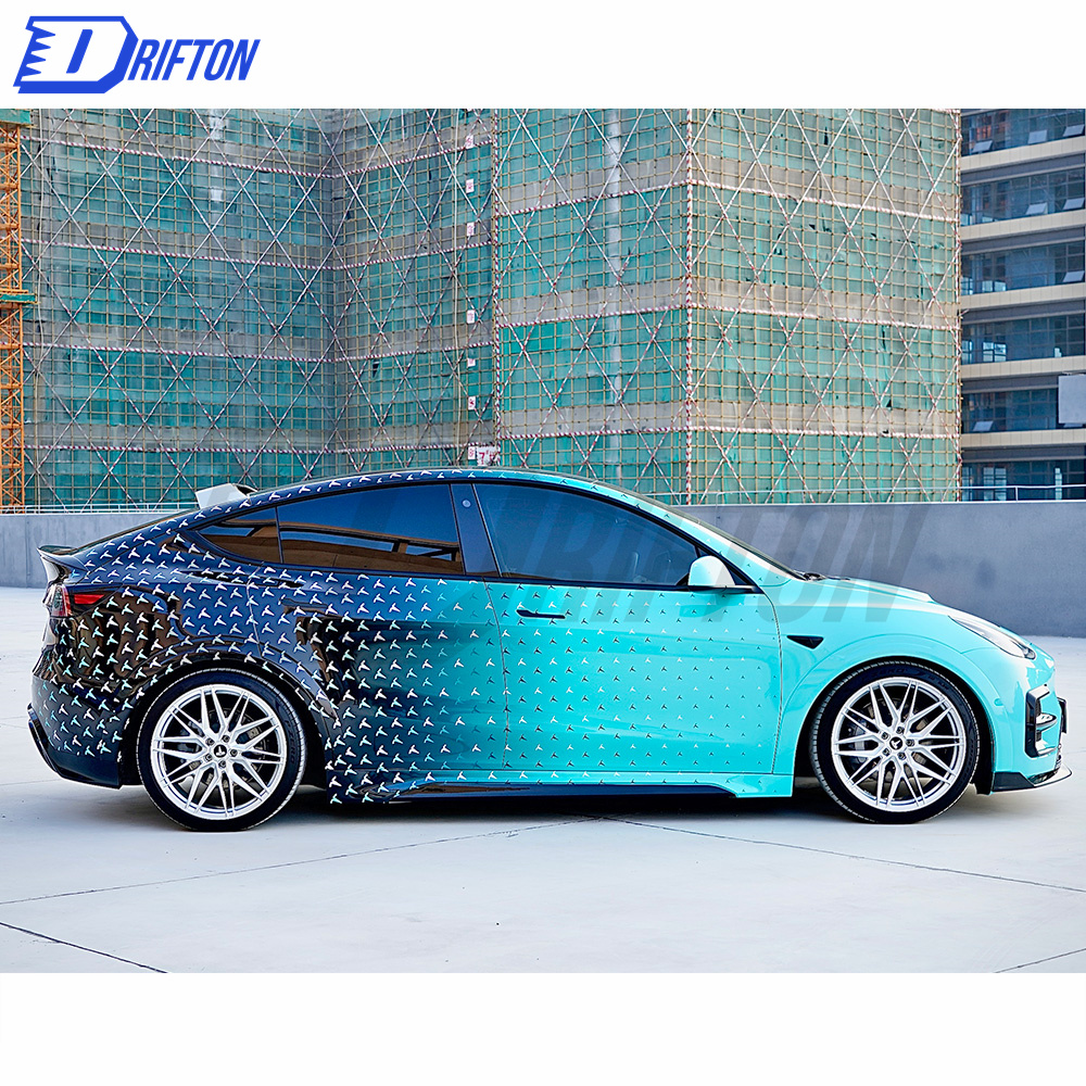 SD Style Dry Carbon Fiber Side Skirt (Add on ) For Tesla Model Y 2020-2021