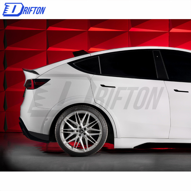SD Style Dry Carbon Fiber Fender Flare Trim For Tesla Model Y 2020-2021