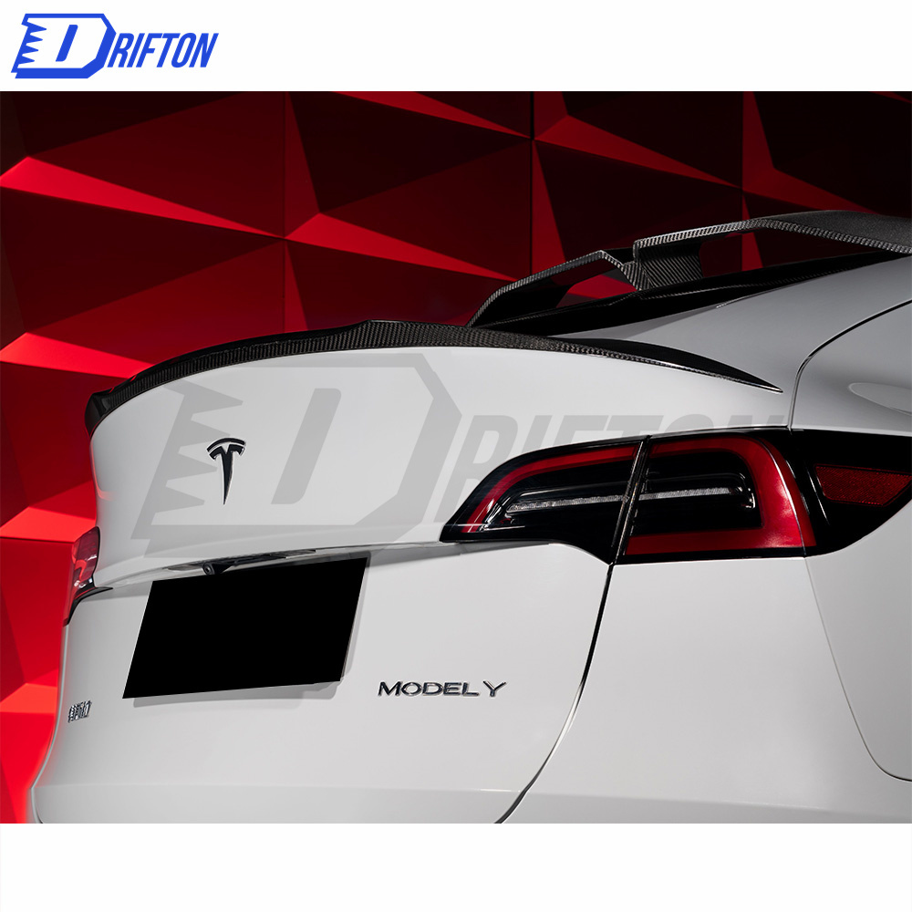 SD Style Dry Carbon Fiber Roof Spoiler For Tesla Model Y 2020-2021