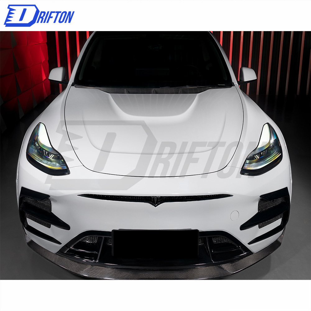 SD Style Dry Carbon Fiber Hood For Tesla Model Y 2020-2021