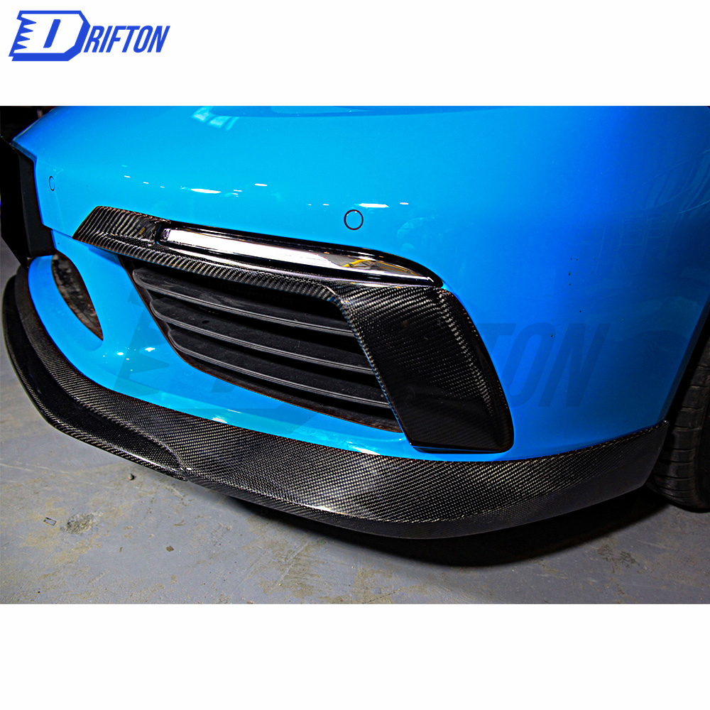 TechArt Style Carbon Fiber (Cfrp) Front Bumper Light Cover For Porsche 718 Cayman Boxster 2016-2020
