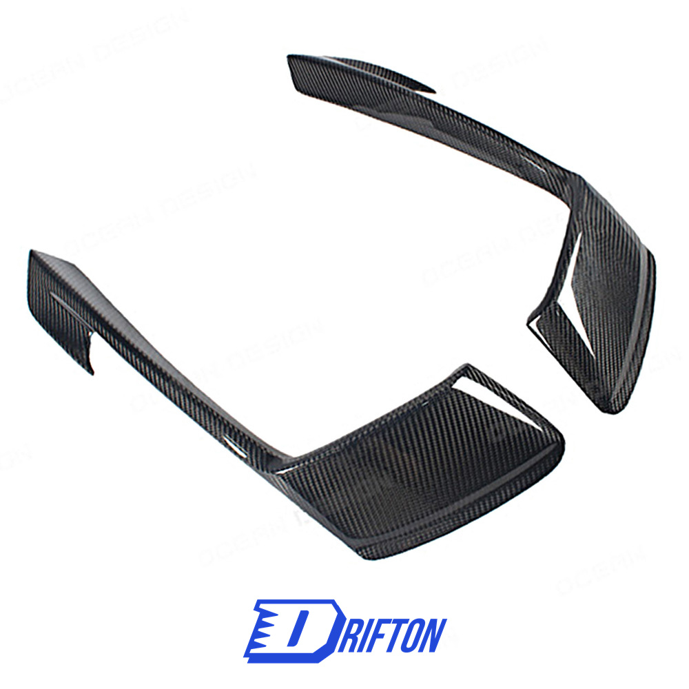 TechArt Style Carbon Fiber (Cfrp) Front Bumper Light Cover For Porsche 718 Cayman Boxster 2016-2020