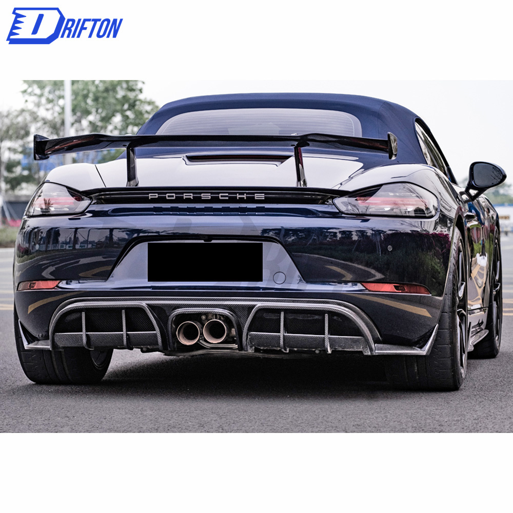 Paktechz Style Dry Carbon Fiber Rear Diffuser For Porsche Boxster Cayman 718 2016-2020