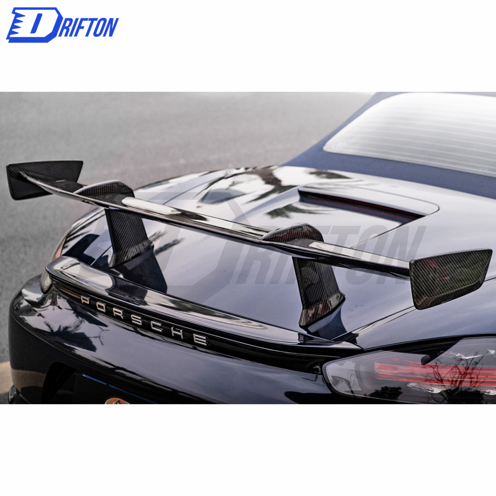 Paktechz Style Dry Carbon Fiber Rear Spoiler For Porsche 718 Cayman Boxster 2016-2020