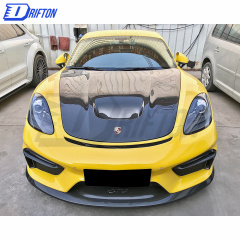 OKing Style Dry Carbon Fiber Hood For Porsche 718 Cayman Boxster 2016-2019