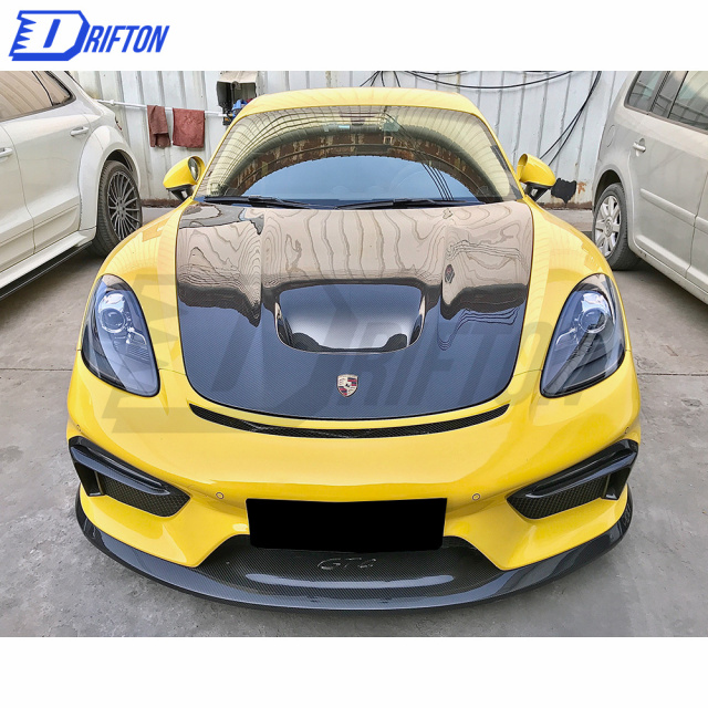 OKing Style Dry Carbon Fiber Hood For Porsche 718 Cayman Boxster 2016-2019