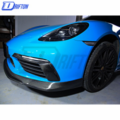 TechArt Style Carbon Fiber (Cfrp) Front Bumper Light Cover For Porsche 718 Cayman Boxster 2016-2020