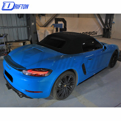 TechArt Style Carbon Fiber (Cfrp) Rear Diffuser Trim Cover For Porsche 718 Cayman Boxster 2016-2020