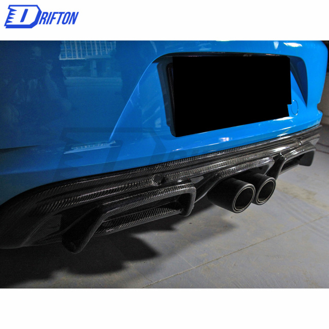 TechArt Style Carbon Fiber (Cfrp) Rear Diffuser Trim Cover For Porsche 718 Cayman Boxster 2016-2020