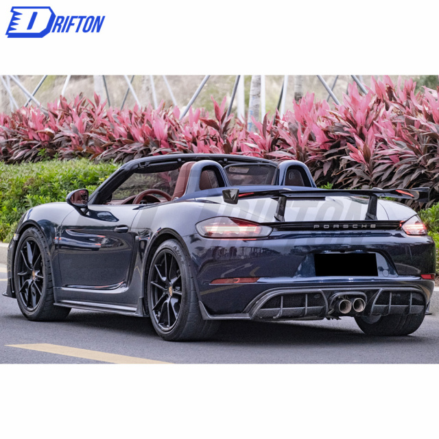 Paktechz Style Dry Carbon Fiber Rear Diffuser For Porsche Boxster Cayman 718 2016-2020