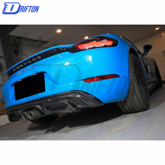 TechArt Style Carbon Fiber (Cfrp) Rear Diffuser Trim Cover For Porsche 718 Cayman Boxster 2016-2020