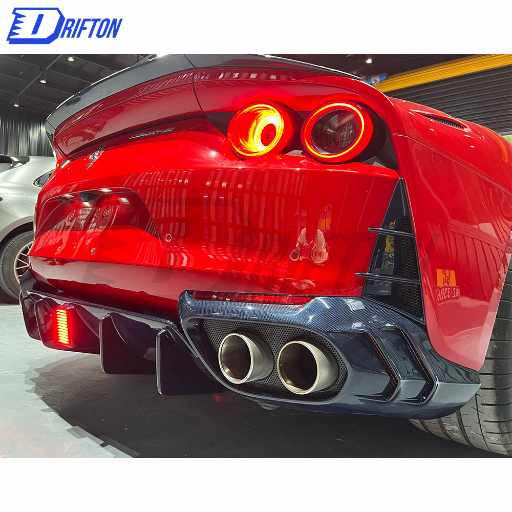 MS Type Dry Carbon Fiber Rear Bumper Air Outtake Grills For Ferrari 812 2017-2018