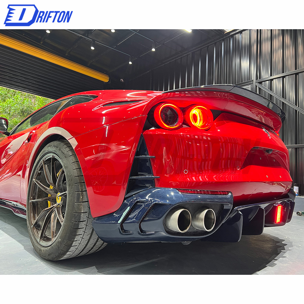 MS Type Dry Carbon Fiber Rear Bumper Air Outtake Grills For Ferrari 812 2017-2018