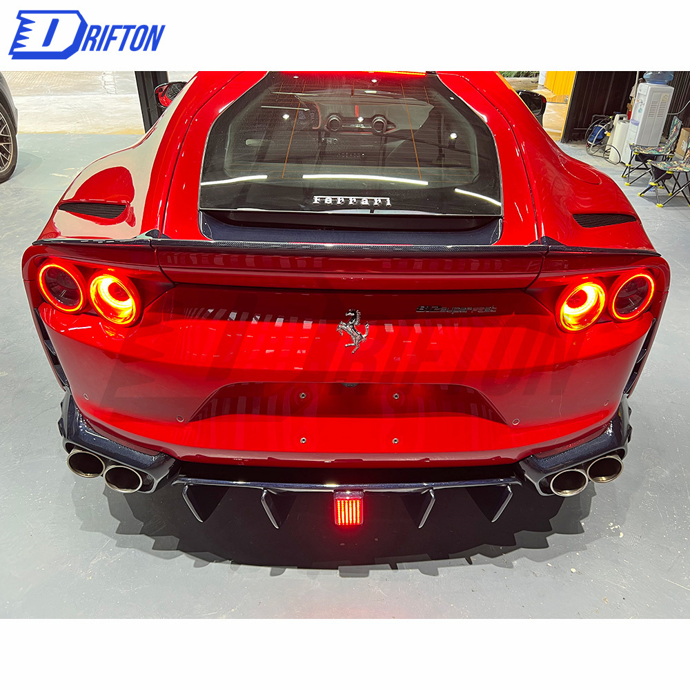 MS Type Dry Carbon Fiber Rear Bumper Extension & Diffuser For Ferrari 812 2017-2018