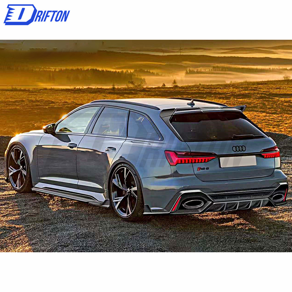 PT Style Dry Carbon Fiber Side Skirt For Audi RS6 RS7 2015-2019