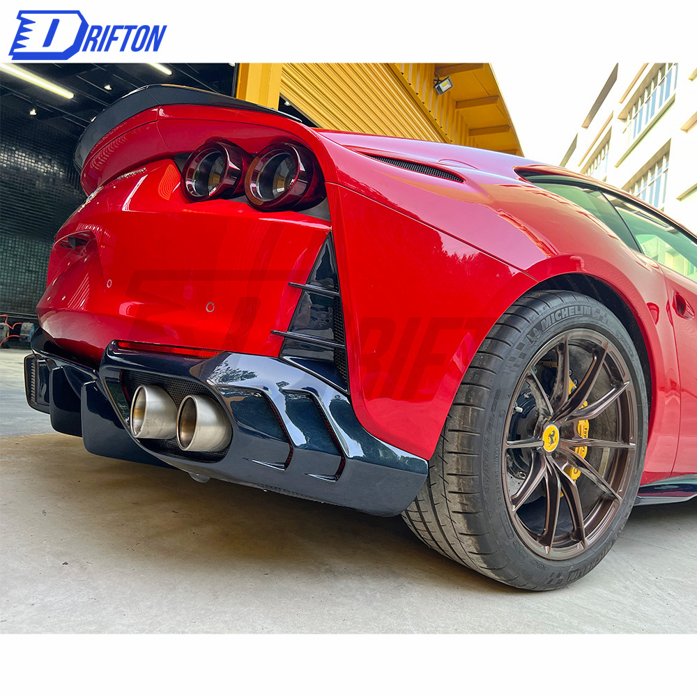 Mansory Style Dry Carbon Fiber Rear Bumper Air Outtake Grills For Ferrari 812 Superfast GTS 2017-2023