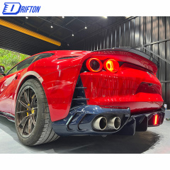 MS Type Dry Carbon Fiber Rear Bumper Extension & Diffuser For Ferrari 812 2017-2018
