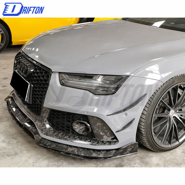 WS Style Dry Forged Carbon Fiber Front Lip For Audi RS7