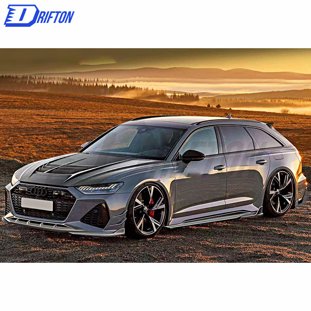 PT Style Dry Carbon Fiber Side Skirt For Audi RS6 RS7 2015-2019