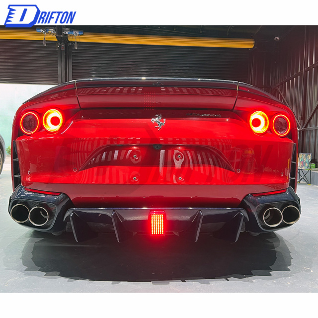 MS Type Dry Carbon Fiber Rear Bumper Extension & Diffuser For Ferrari 812 2017-2018