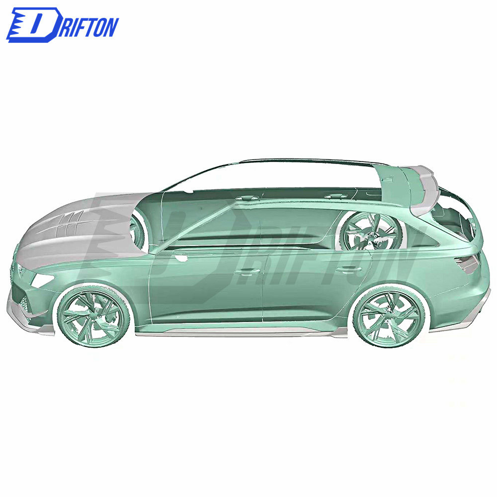 PT Style Dry Carbon Fiber Side Skirt For Audi RS6 RS7 2015-2019
