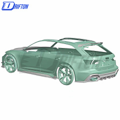 PT Style Dry Carbon Fiber Side Skirt For Audi RS6 RS7 2015-2019
