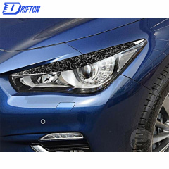 Forged Dry Carbon Fiber Lamp Eyebrow Lid Cover For INFINITI Q50 2013-2024