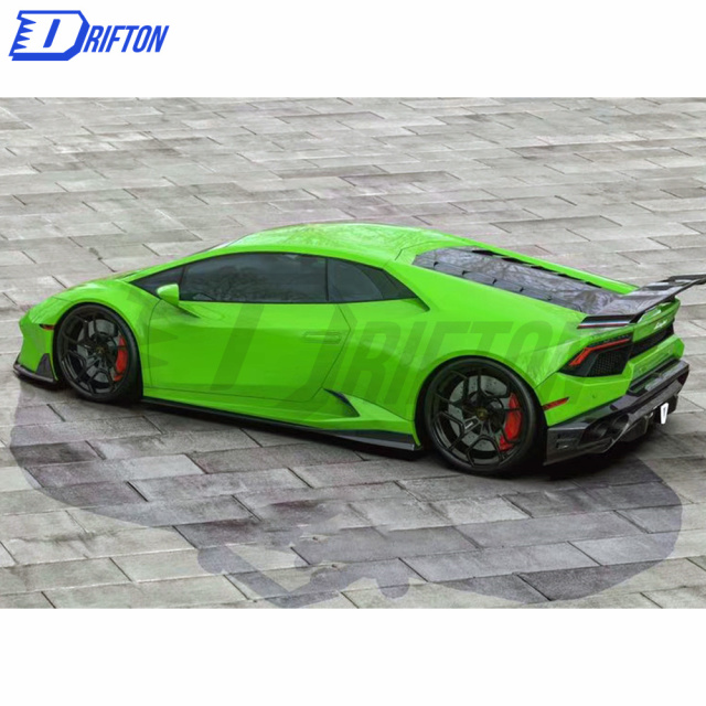 Drifton Style Dry Carbon Fiber Side Skirt For Lamborghini Huracan LP610 & LP580 2014-2019