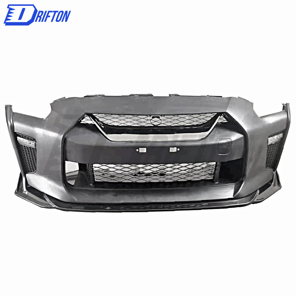 2017 Ver.-Style PP Front Bumper With TS Style Carbon Fiber Front Lip For Nissan R35 GTR 2017-2019