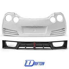 CMST V2 Style Half Carbon Fiber Rear Bumper With Diffuser For Nissan R35 GTR 2008-2023