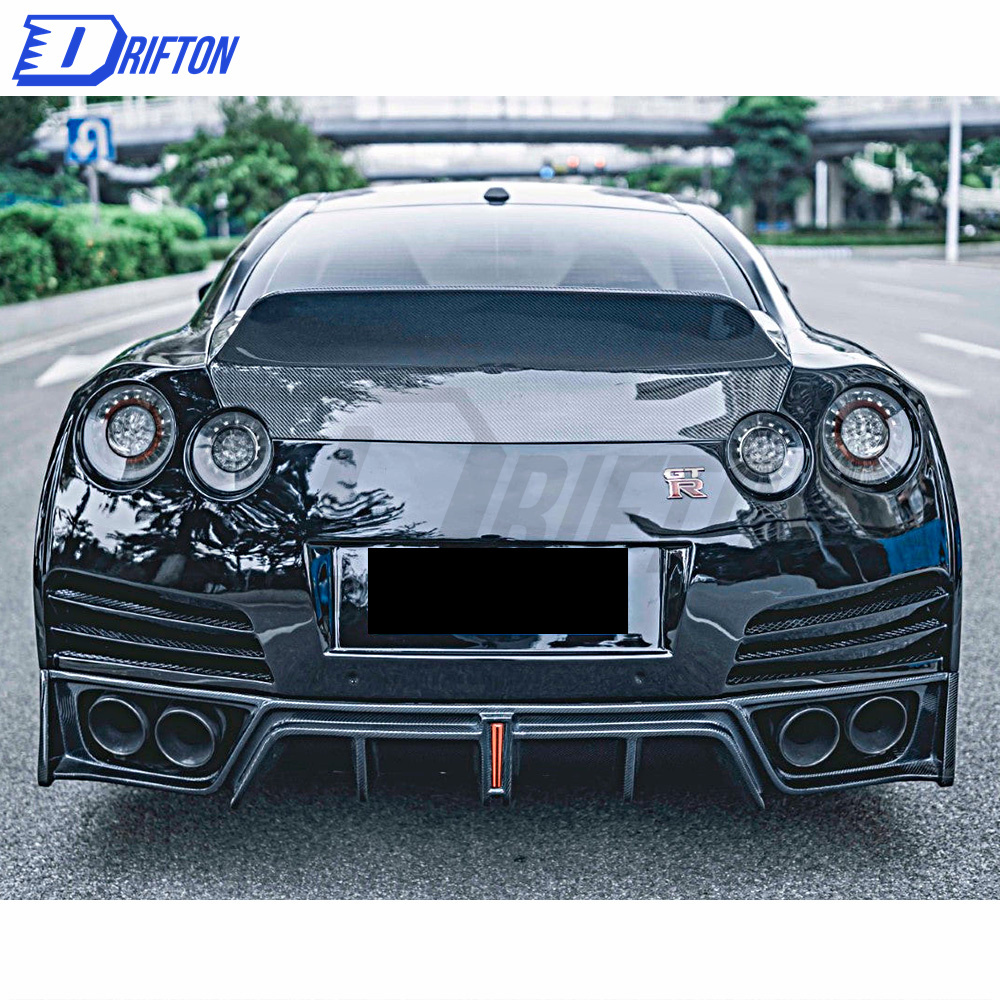 CMST V2 Style Half Carbon Fiber Rear Bumper With Diffuser For Nissan R35 GTR 2008-2023