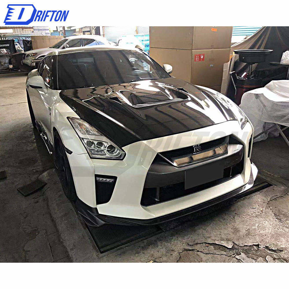 17Ver.Varis-Style Double Side Carbon Fiber Cooling Hood For Nissan R35 GTR 2017-2019