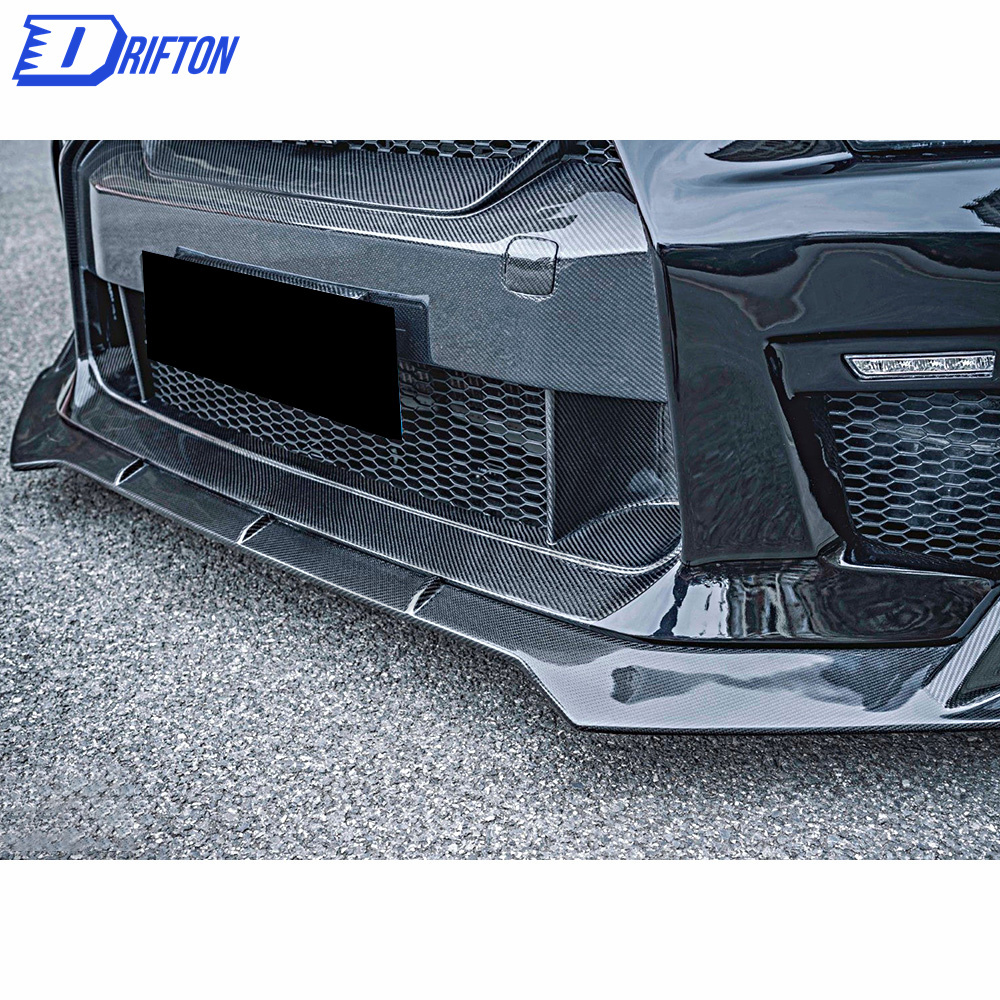 CMST V2 Style Half Carbon Fiber Front Lip (only for cmst front bumper ) For Nissan R35 GTR CMST FRONT BUMPER 2008-2016