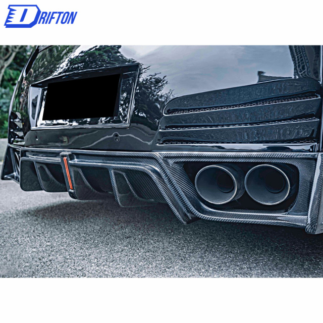 CMST V2 Style Half Carbon Fiber Rear Bumper With Diffuser For Nissan R35 GTR 2008-2023