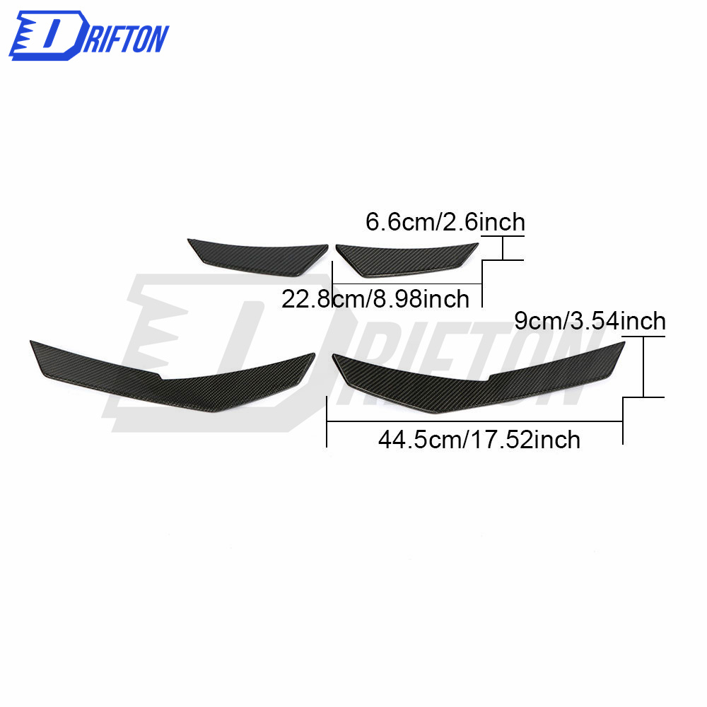 Carbon Fiber Front Bumper Canards For Audi R8 V10 2016-2018
