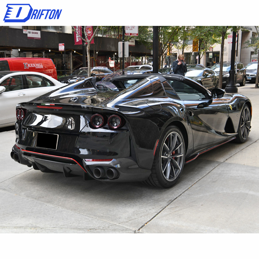 Dry Carbon Fiber Exhaust Heatshield Surround Replacement For Ferrari 812 2017-2018