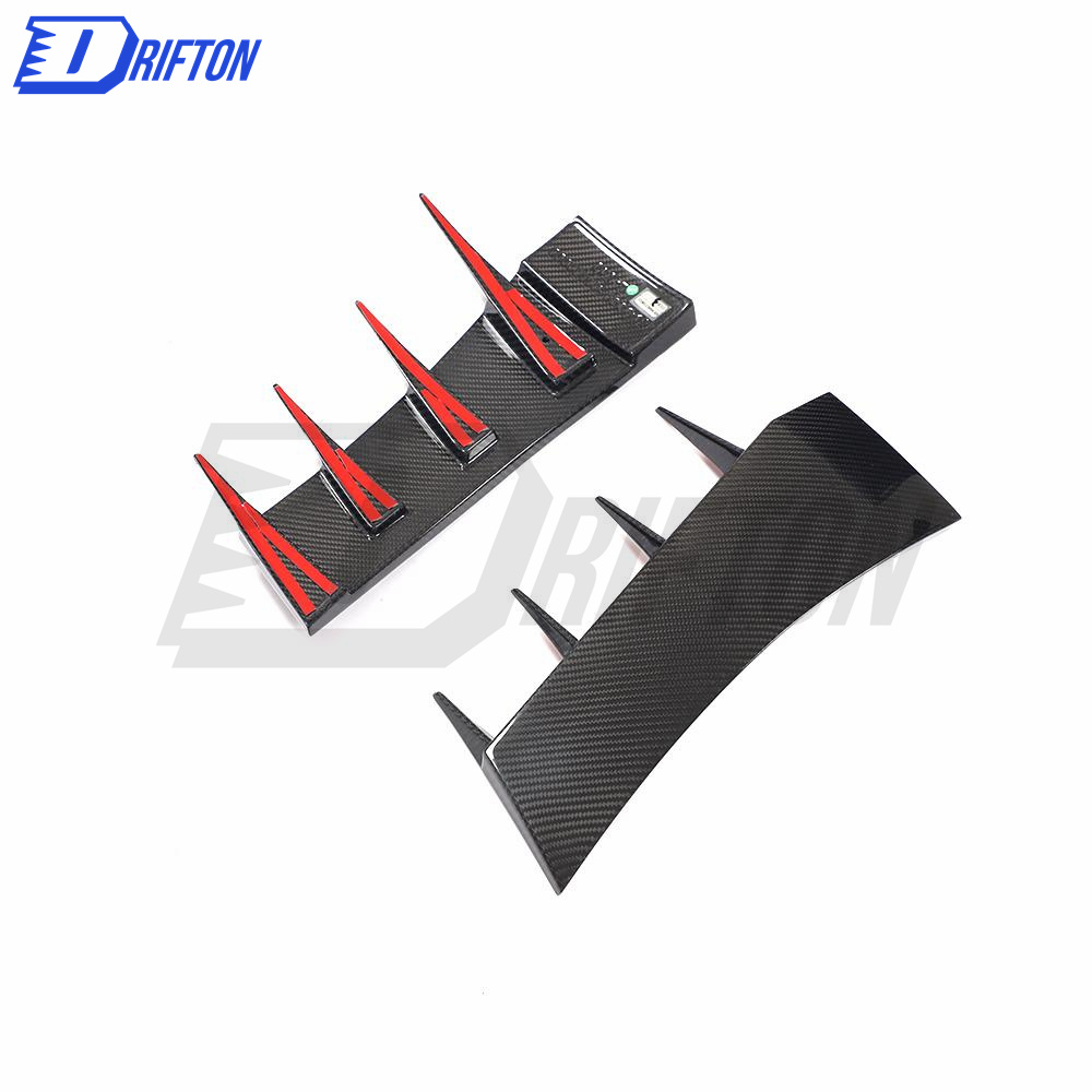 Dry Carbon Fiber Front Bumper Canards 2-Door for Audi R8 2016-2018