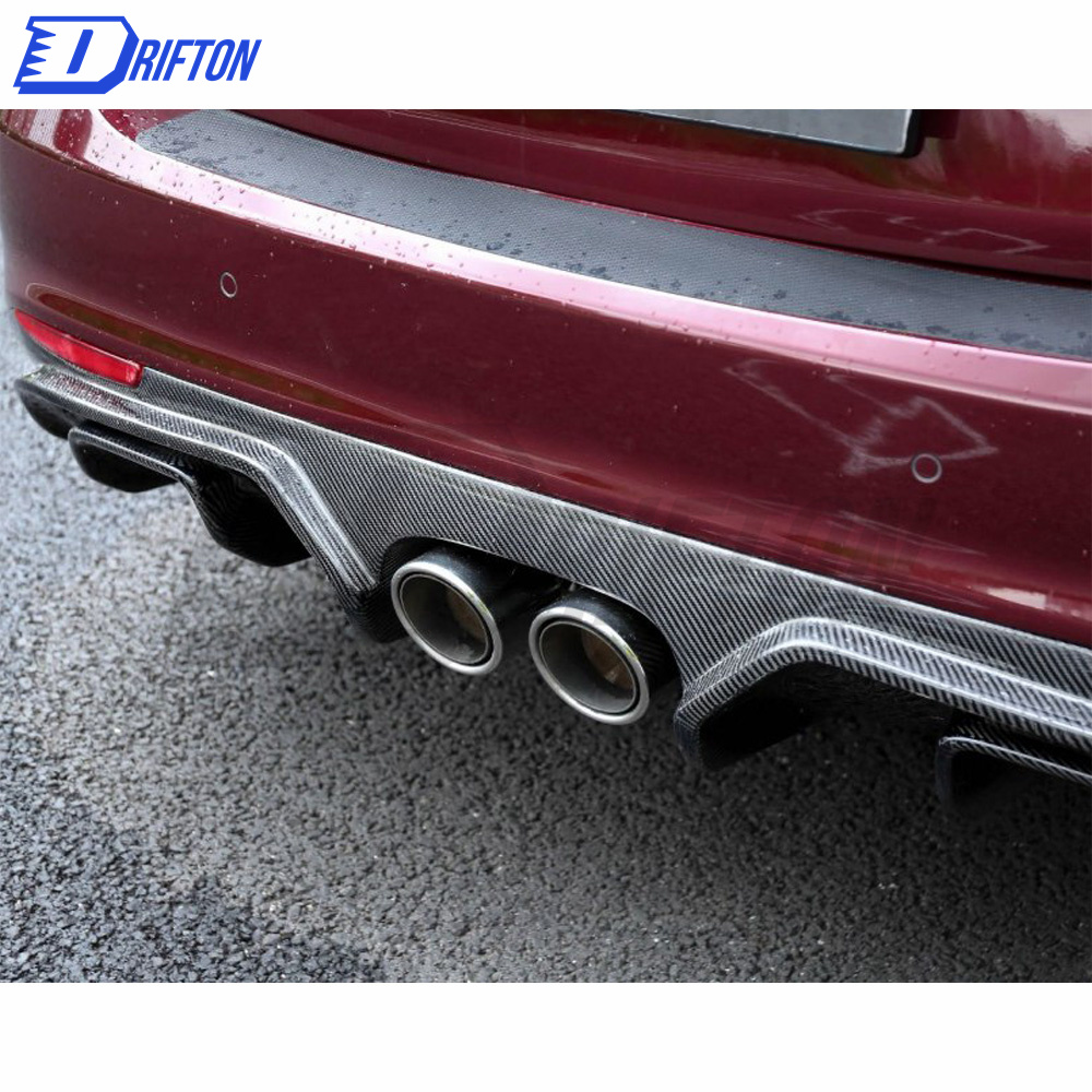 Carbon Fiber Rear Diffuser (Mid-tips) For Alfa Romeo Giulia Base Ti 2016-2018