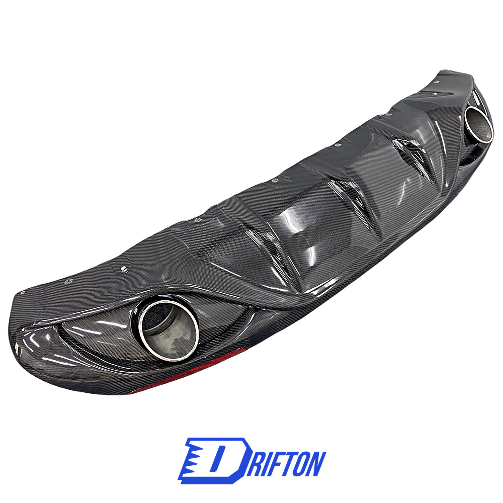 B Style Carbon Fiber Rear Diffuser For Alfa Romeo Giulia Base Ti 2016-2023