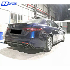Quadrifoglio Style Carbon Fiber Rear Diffuser For Alfa Romeo Giulia Base Ti 2016-2018