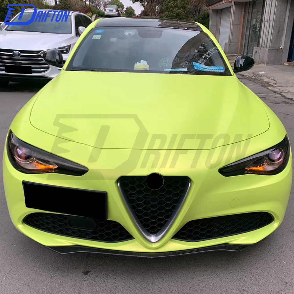 Quadrifoglio Style Carbon Fiber Front Lip For Alfa Romeo Giulia Base Ti 2016-2018