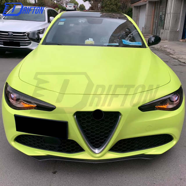 Quadrifoglio Style Carbon Fiber Front Lip For Alfa Romeo Giulia Base Ti 2016-2018