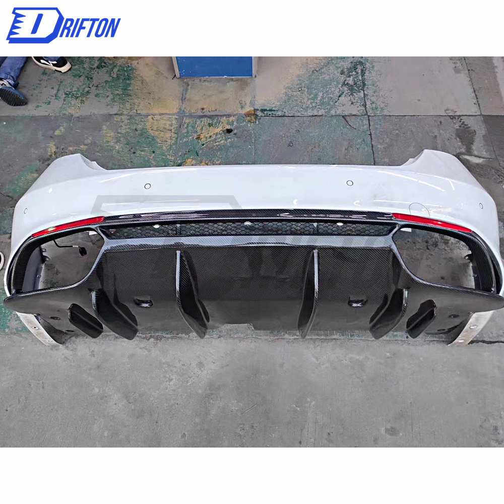 Quadrifoglio Style Carbon Fiber Rear Diffuser For Alfa Romeo Giulia Base Ti 2016-2018