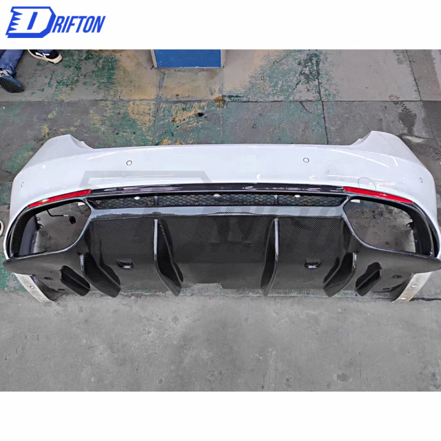 Quadrifoglio Style Carbon Fiber Rear Diffuser For Alfa Romeo Giulia Base Ti 2016-2018