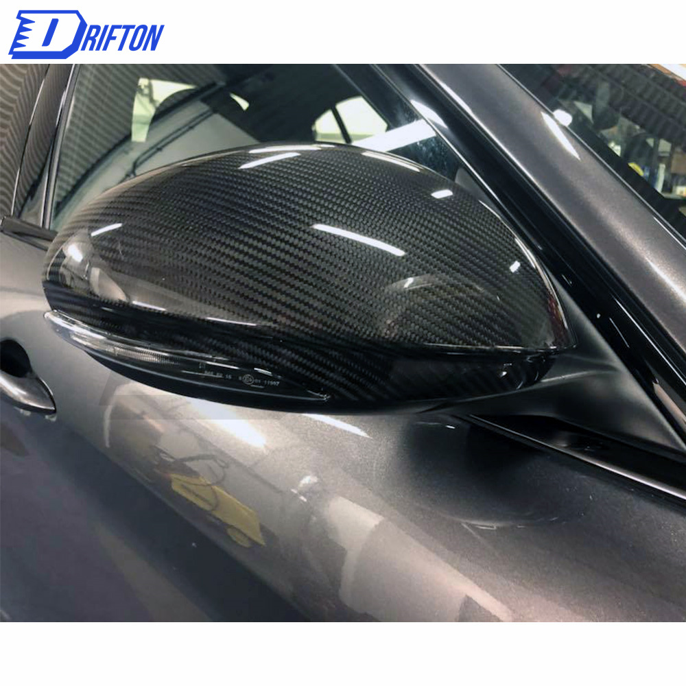 Dry Carbon Fiber Mirror Cover For Alfa Romeo Giulia 2016-2023