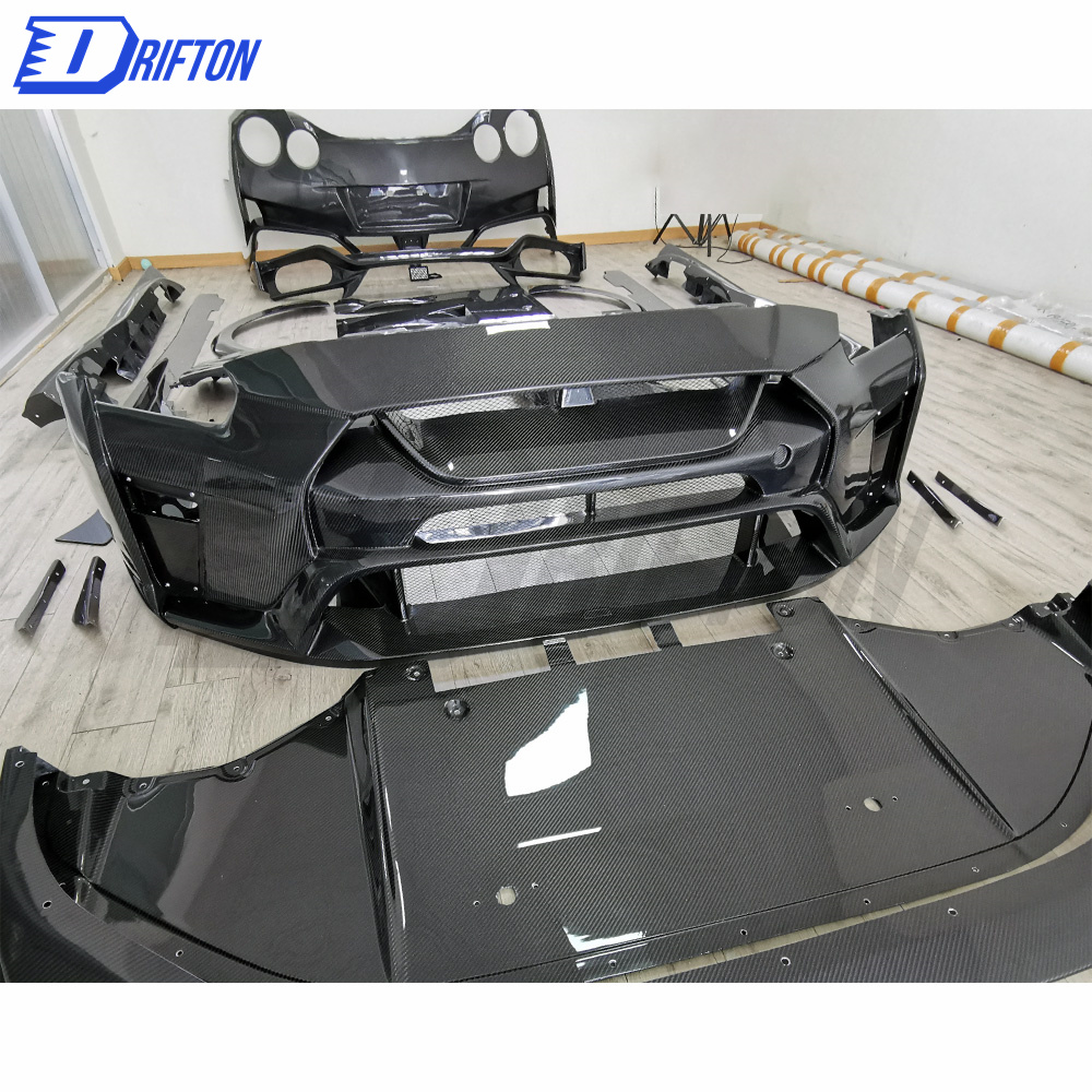 Varis MY19 Style Full Carbon Fiber Front Bumper Assemble For Nissan R35 GTR 2017-2019