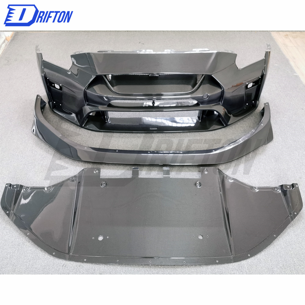 Varis MY19 Style Full Carbon Fiber Front Bumper Assemble For Nissan R35 GTR 2017-2019
