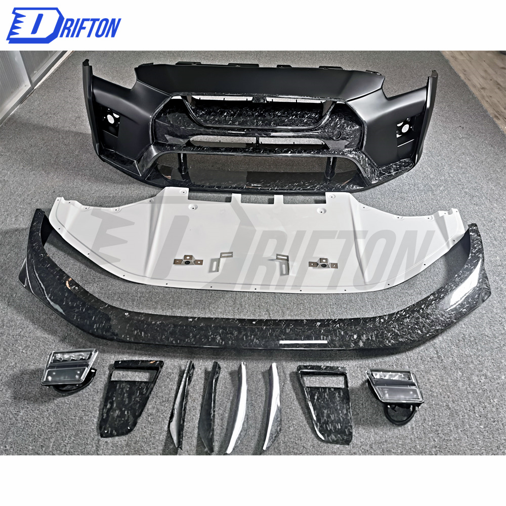 Varis MY19 Style Partial Forged Carbon Fiber Front Bumper For Nissan R35 GTR 2017-2019