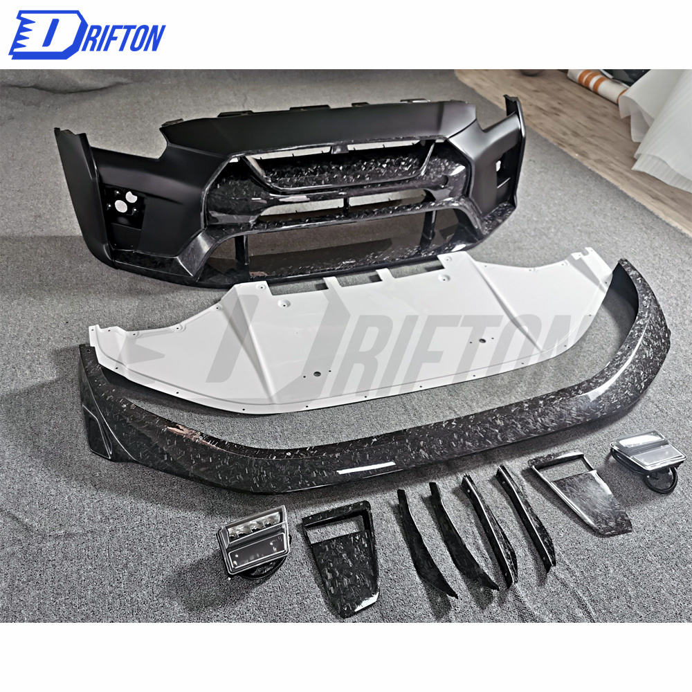 Varis MY19 Style Partial Forged Carbon Fiber Front Bumper For Nissan R35 GTR 2017-2019