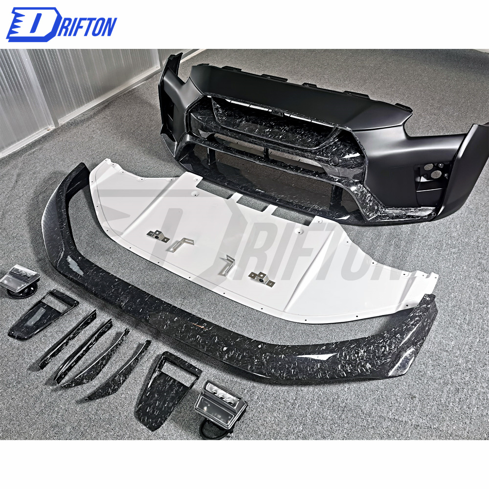 Varis MY19 Style Partial Forged Carbon Fiber Front Bumper For Nissan R35 GTR 2017-2019